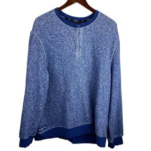 Rank 45 | Blue White Heather Snap Neck Pullover Sweatshirt